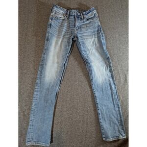 American Eagle Jeans Men's AirFlex+ Slim Straight 30x34 Med Wash Whiskered Fade